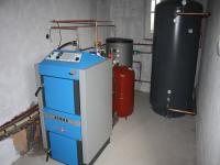 Atmos 25kW kazán + Reflex bojler + magyar puffer tartály szigetelés nélkül